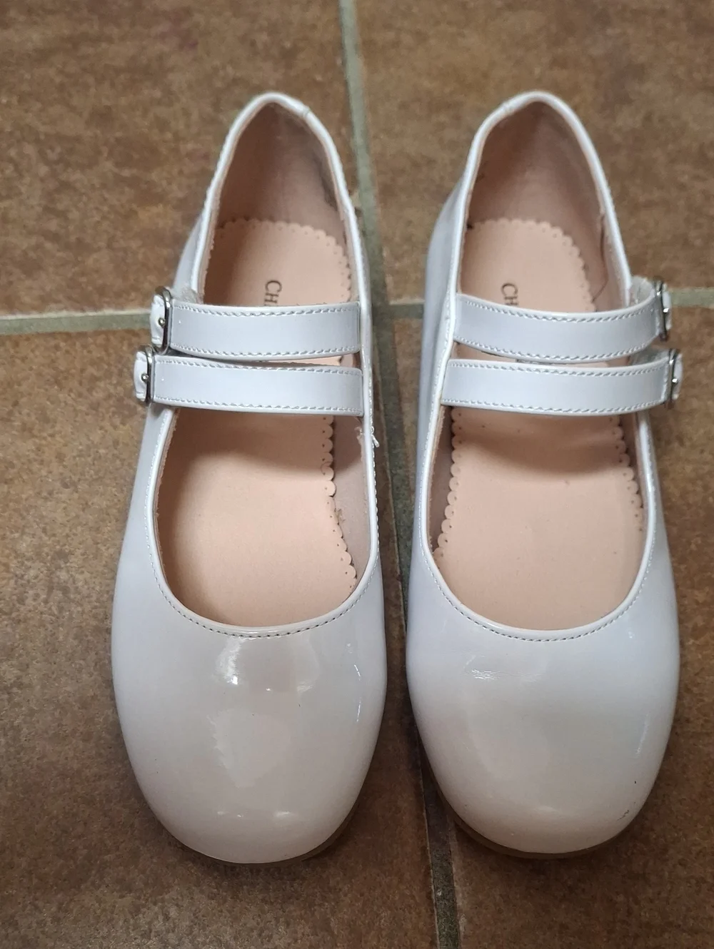 Christie & Jill Children's Double-Strap Mary Jane Shoes - White